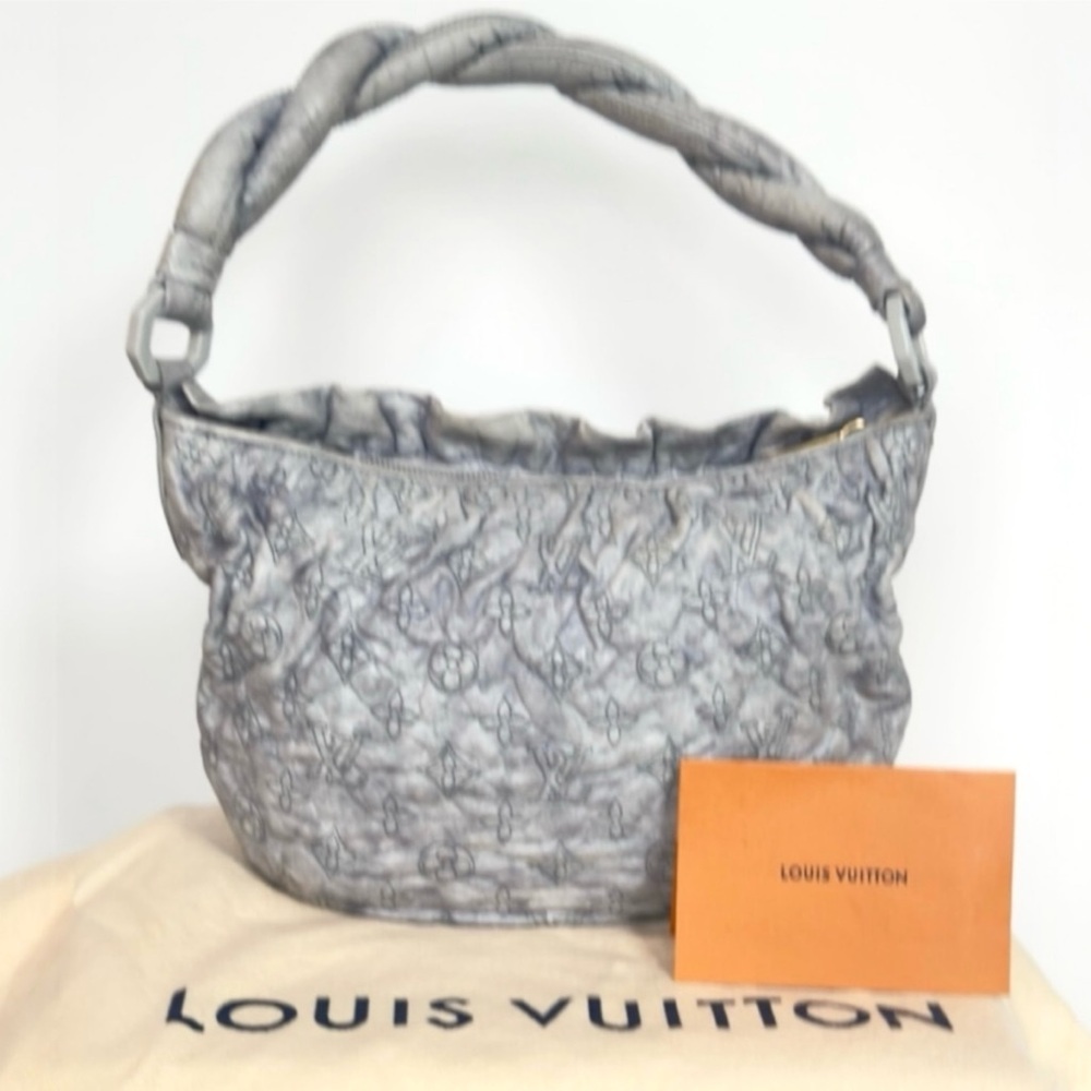 LOUIS VUITTON Vintage Limited Edition Gris Perle Monogram Olympe Nimbus Hand Bag
